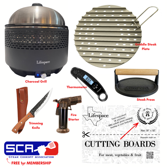 Lifespace Competition Steak Pro Bundle - Complete Live Fire Cooking System + SCA Membership
