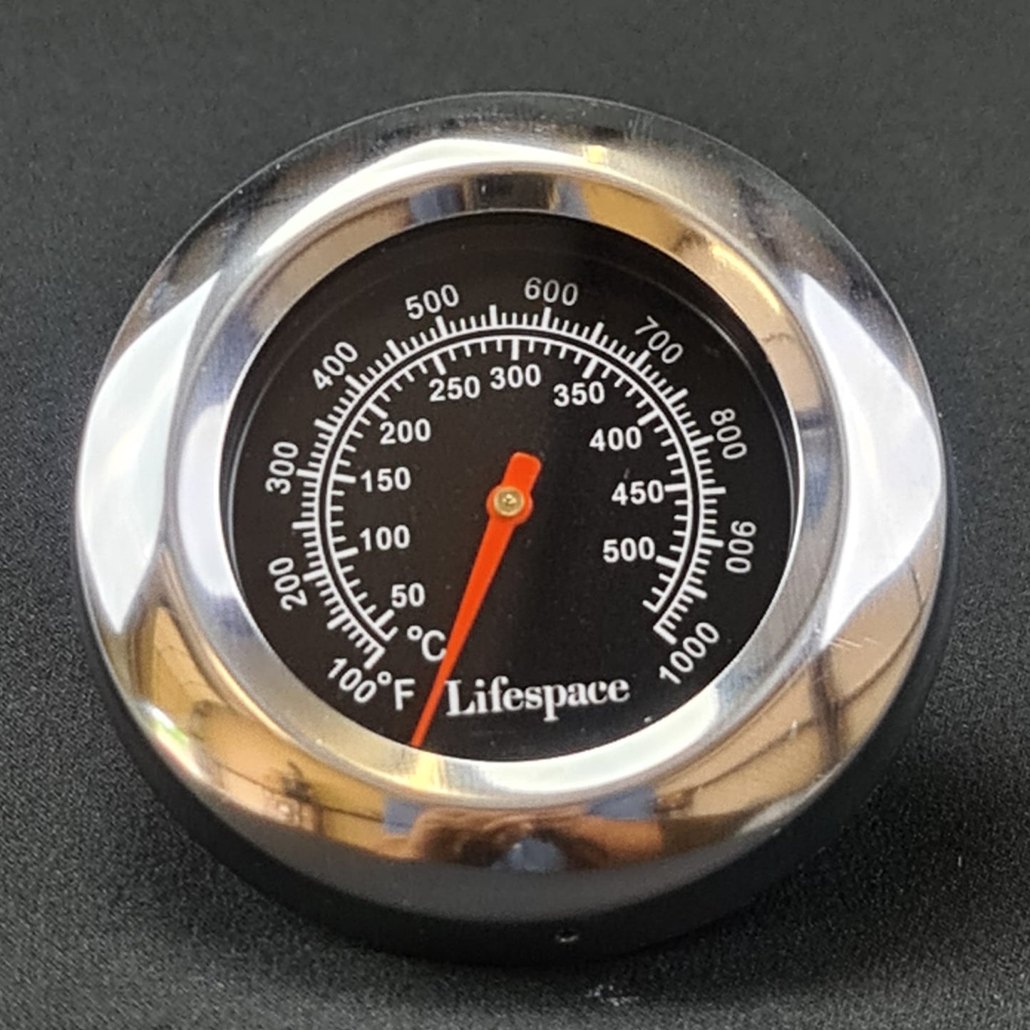 Lifespace Universal Replacement Grill / Smoker Thermometer - Black Face