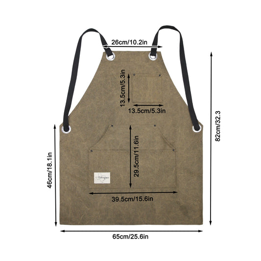 Texas Barbecue Premium Khaki Wax Canvas BBQ Grill Work Apron