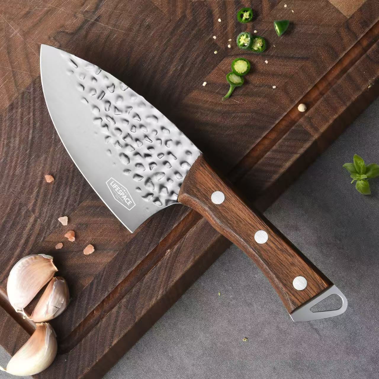 Lifespace Full Tang Stainless Steel Fish Head Kitchen and Outdoor Knife