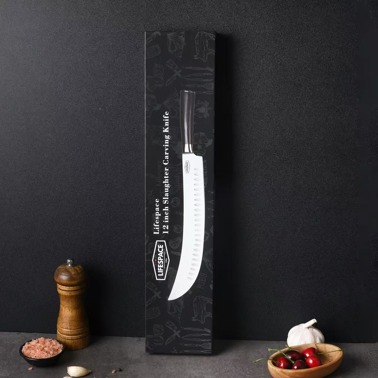 Lifespace 12" Slaughter Carving Knife in Gift Box