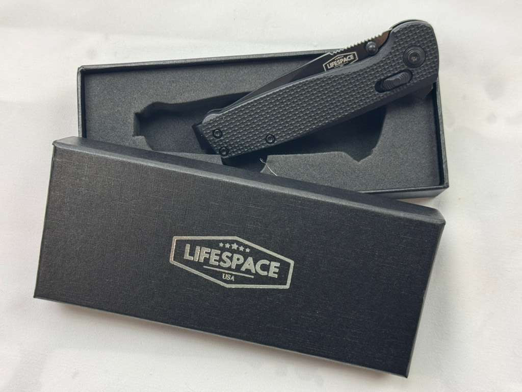 Lifespace Black EDC Folding Knife in Gift Box