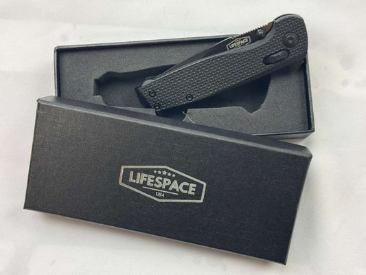 Lifespace Black EDC Folding Knife in Gift Box