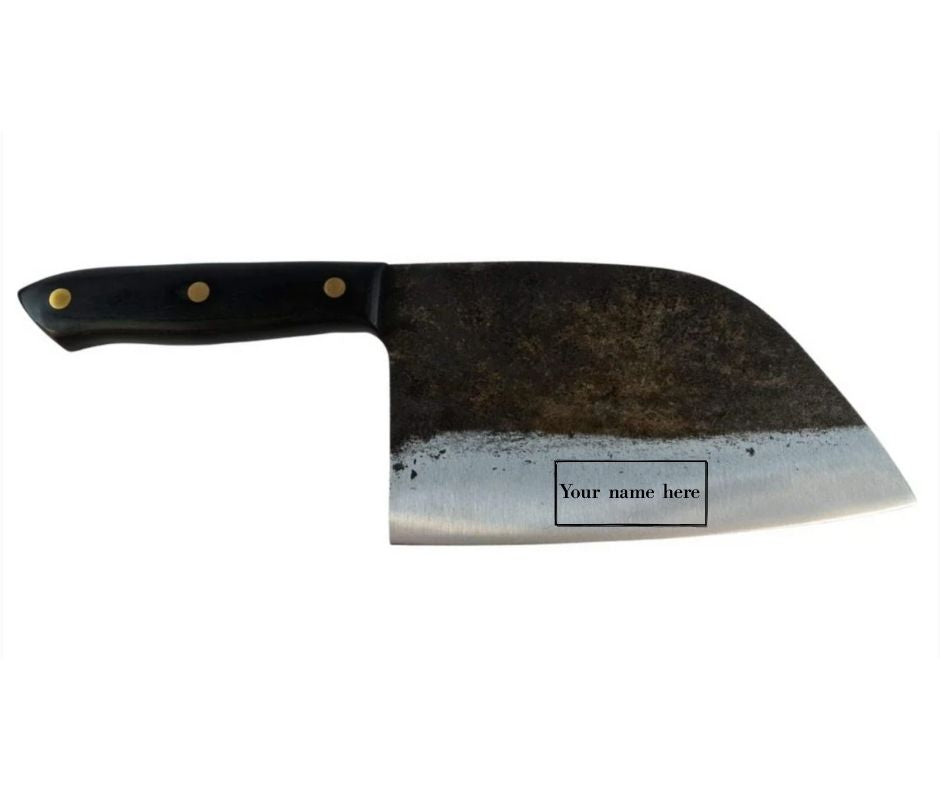 Lifespace Hammer Forged Full Tang Butcher Cleaver with Leather Sheath