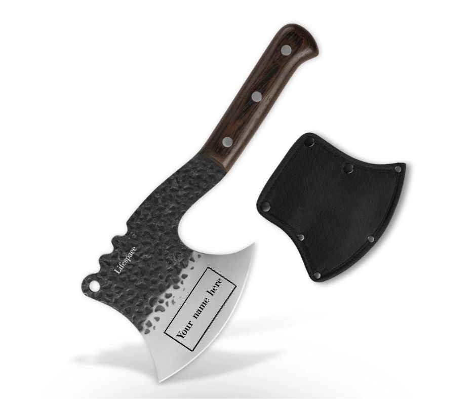 Lifespace Butcher Cleaver Knife with Wenge Handle & Sheath