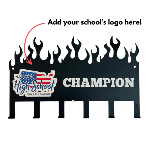 Lifespace National High School BBQ Association "Champion" 6 Hook Utility Medal Rack