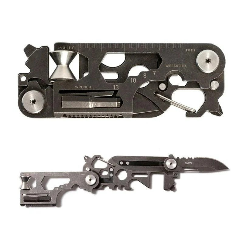 Lifespace 420 Stainless Steel Foldable 30-in-1 EDC Pocket Knife Multi-Tool (Gun Shape)