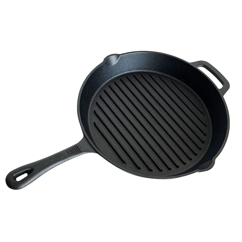 Lifespace Cast Iron Round Griddle Pan 12"