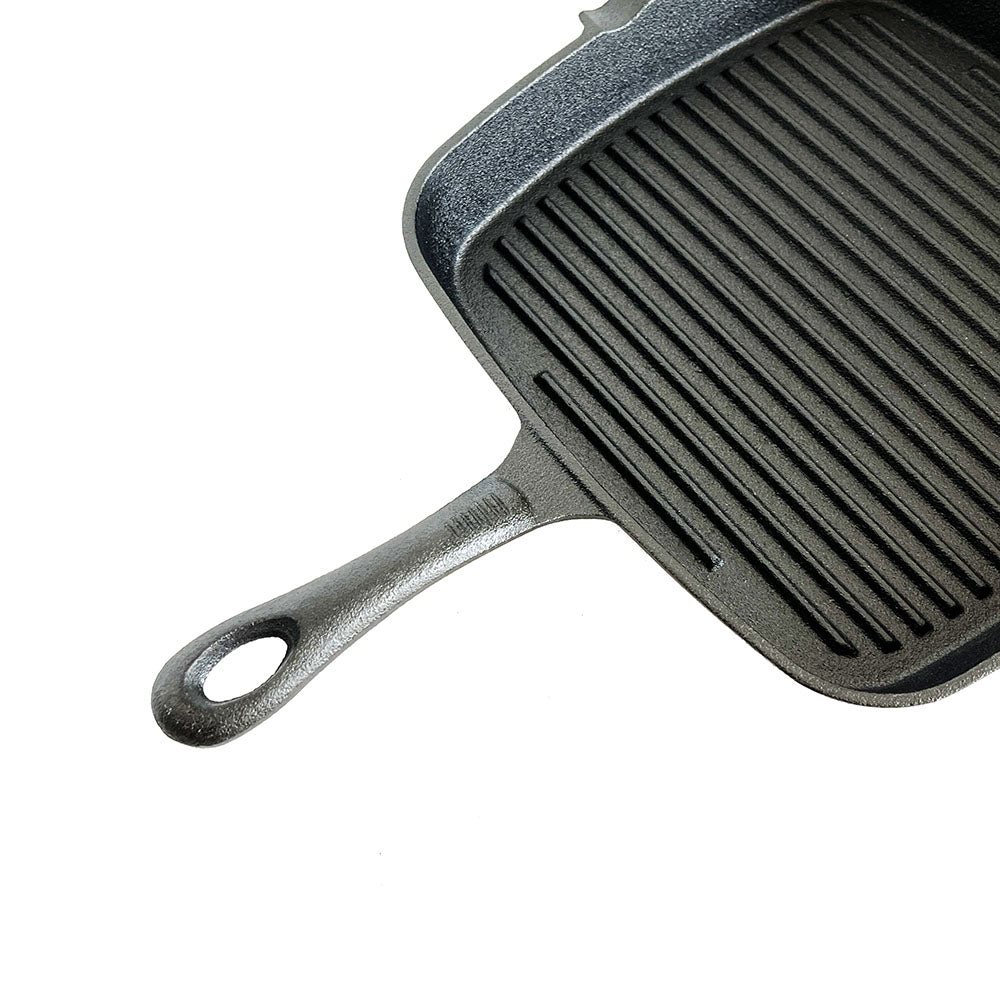 Lifespace Cast Iron Square Griddle Pan 24cm