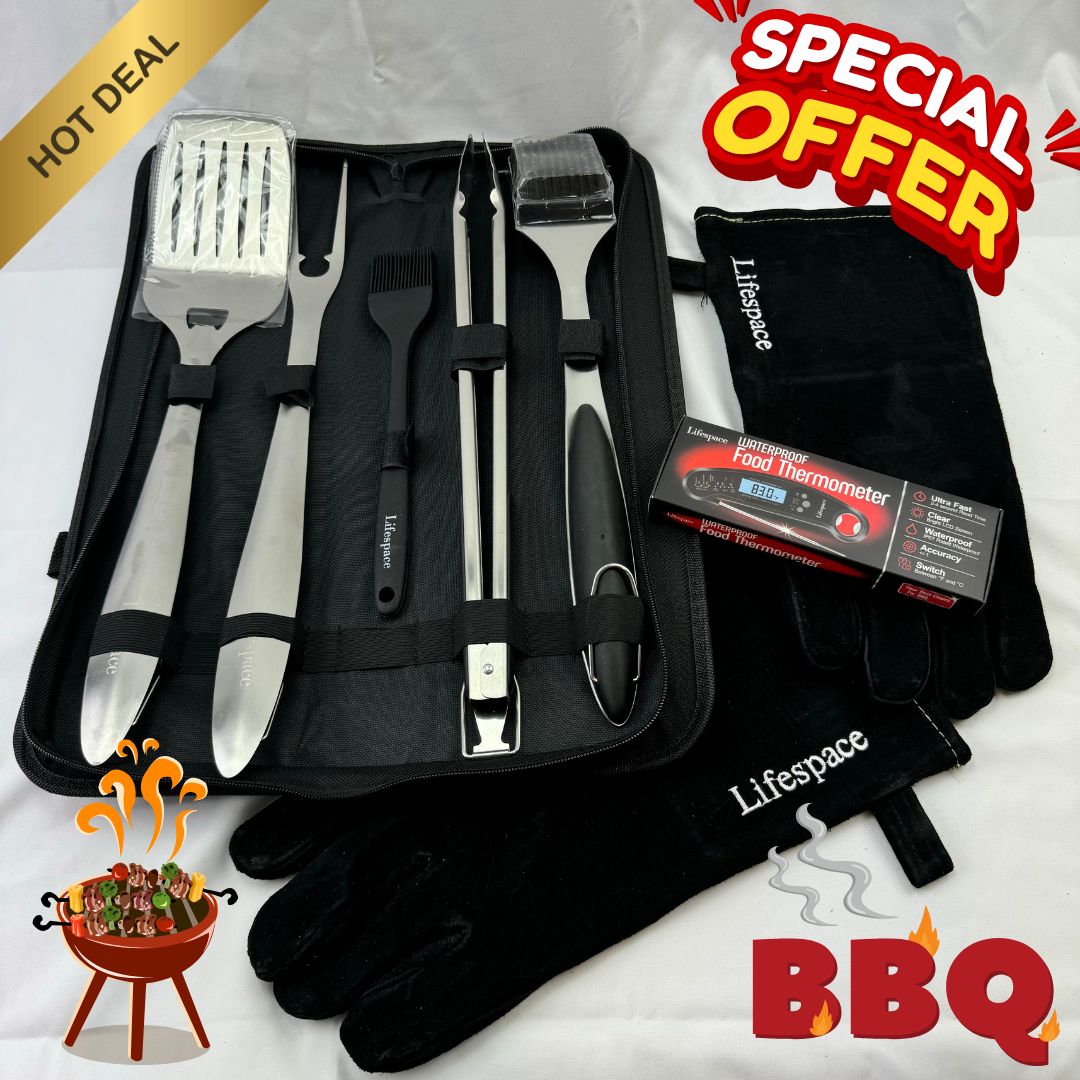 Lifespace Black November Black Friday Premium Grill Tool Bundle Kit