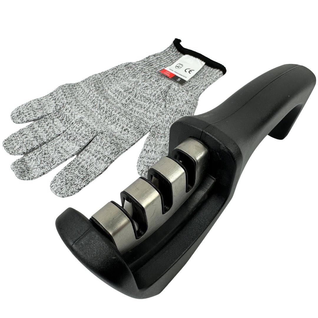 Lifespace Knife Sharpener with Cut Resistant Safety Glove