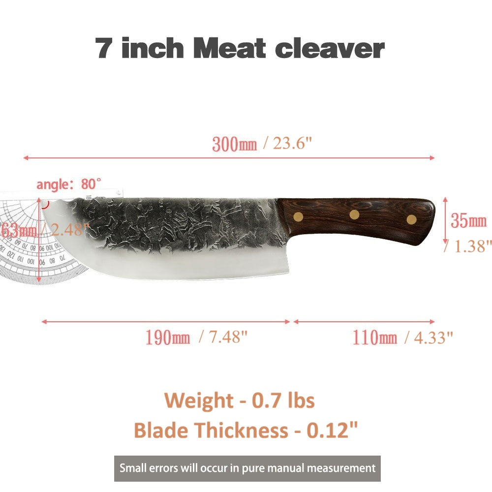 Lifespace 7.5in Hammer Forged Chef Cleaver