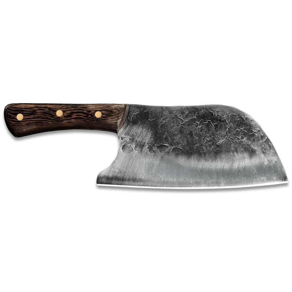 Lifespace 8in Hammered Cleaver with Curved Blade
