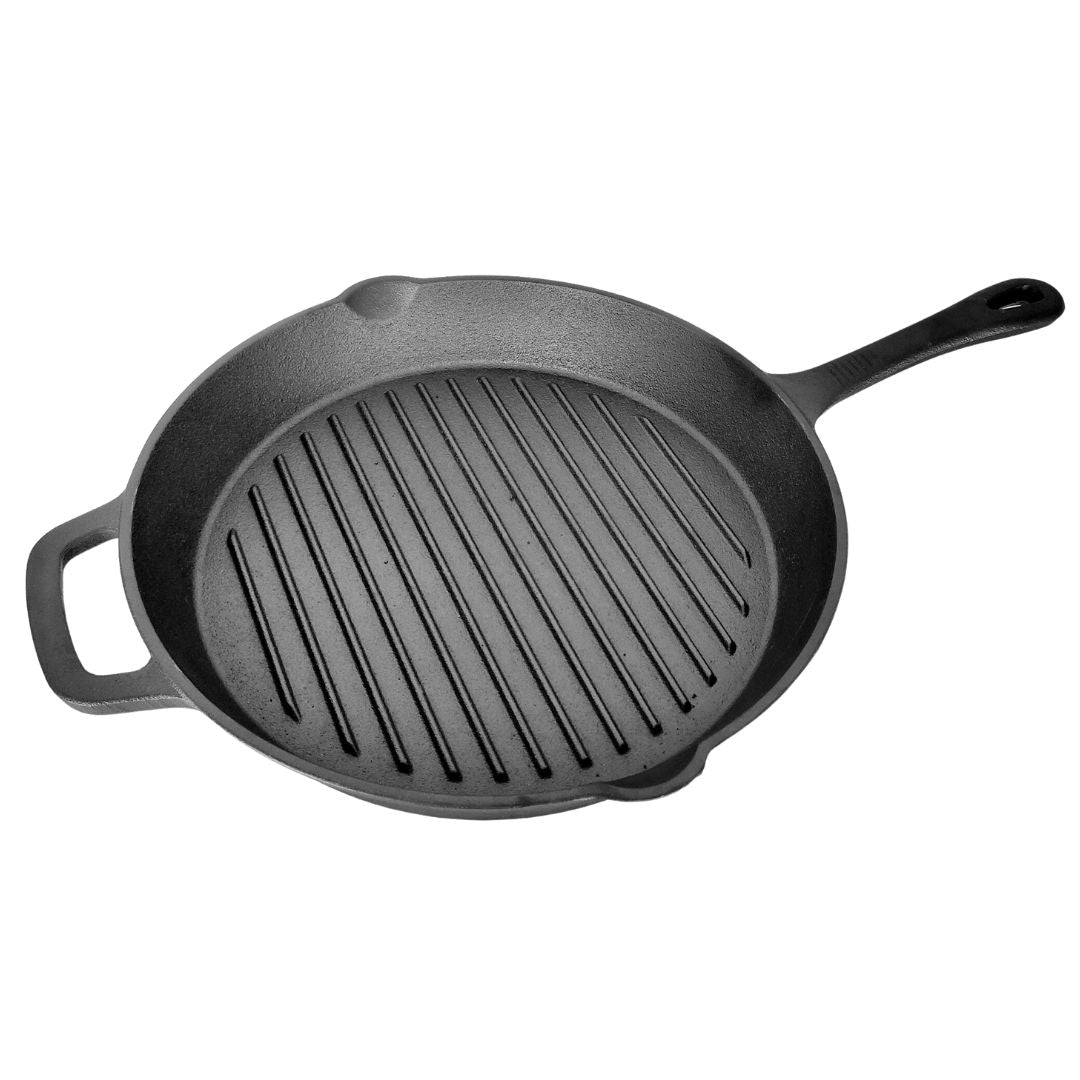 Lifespace Cast Iron Round Griddle Pan 28cm