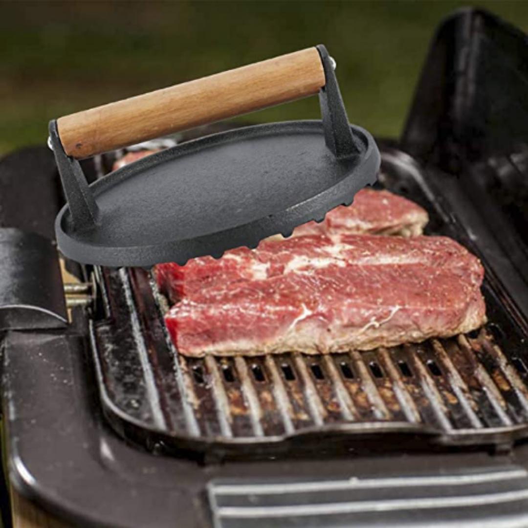 Lifespace Cast Iron Smash Burger Press - Round