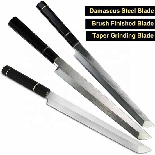 Lifespace Japanese Yanagiba Traditional Damascus Sashimi or Filleting Knife - 10.6 inch Blade