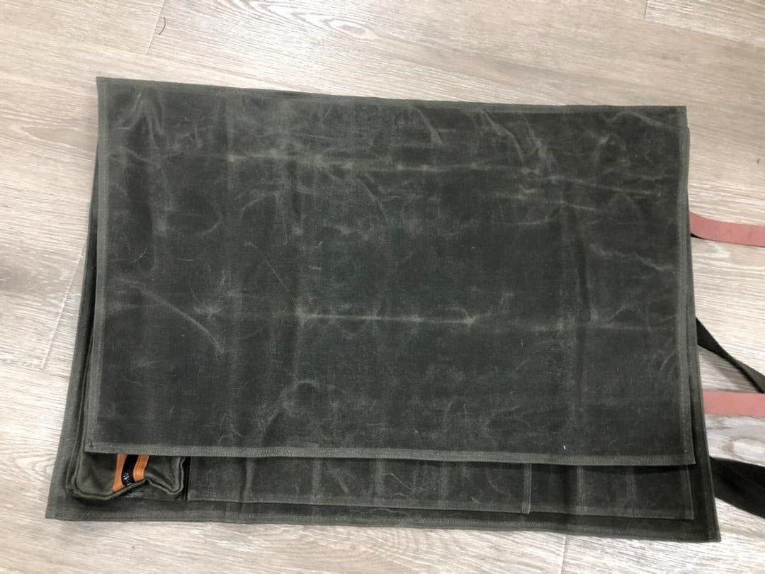 Lifespace Premium Leather & Waxed Canvas Utensil & Knife Roll - 8 Slots & Zip Pouch