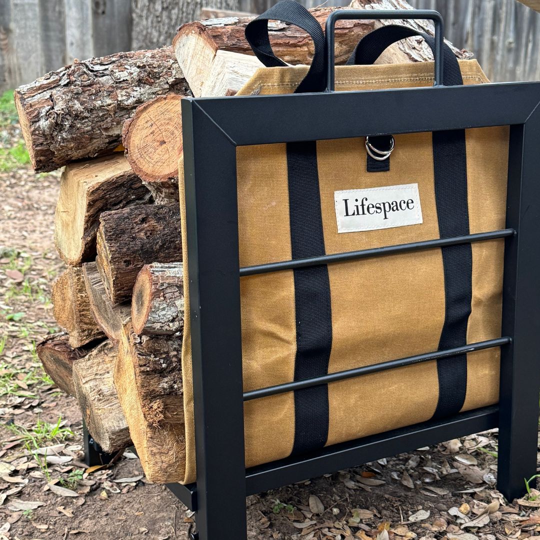 Lifespace Quality Firewood Log Holder & Carrier Bag Bundle