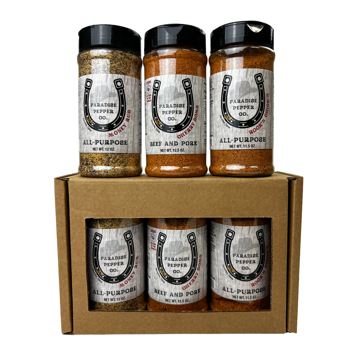 Paradise Pepper Co. Seasoning "Texas Trio" Bundle in Gift Box