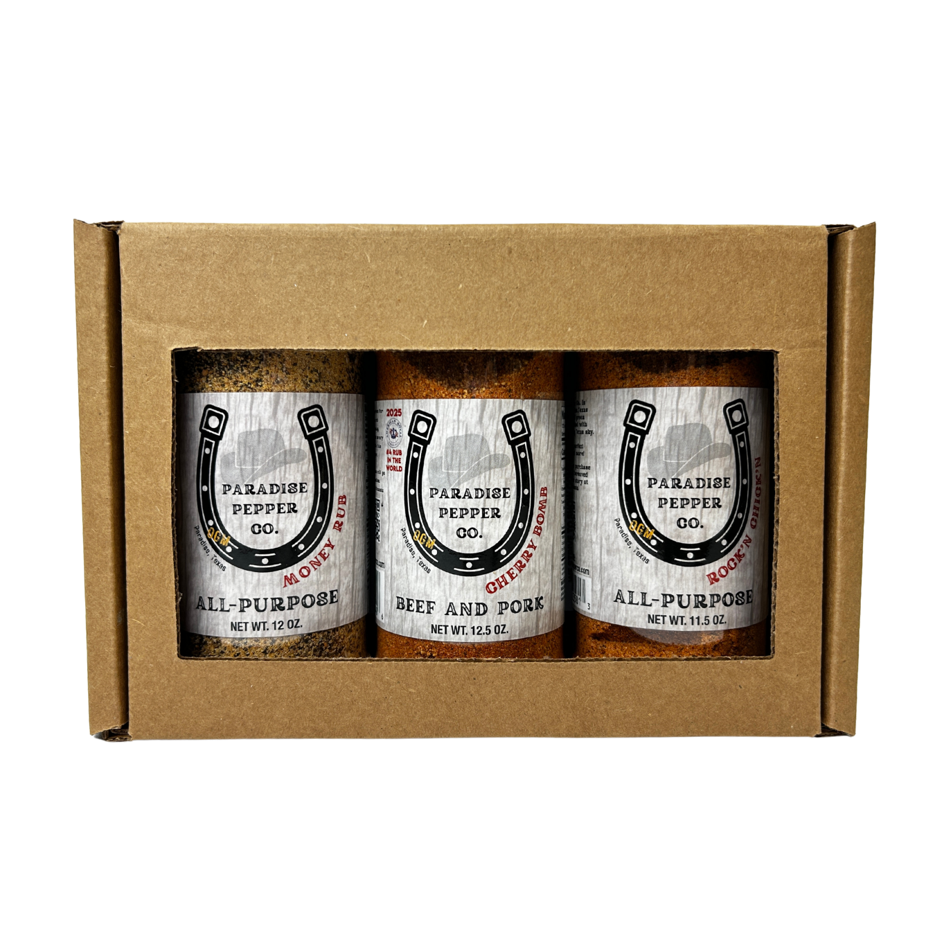 Paradise Pepper Co. Seasoning "Texas Trio" Bundle in Gift Box