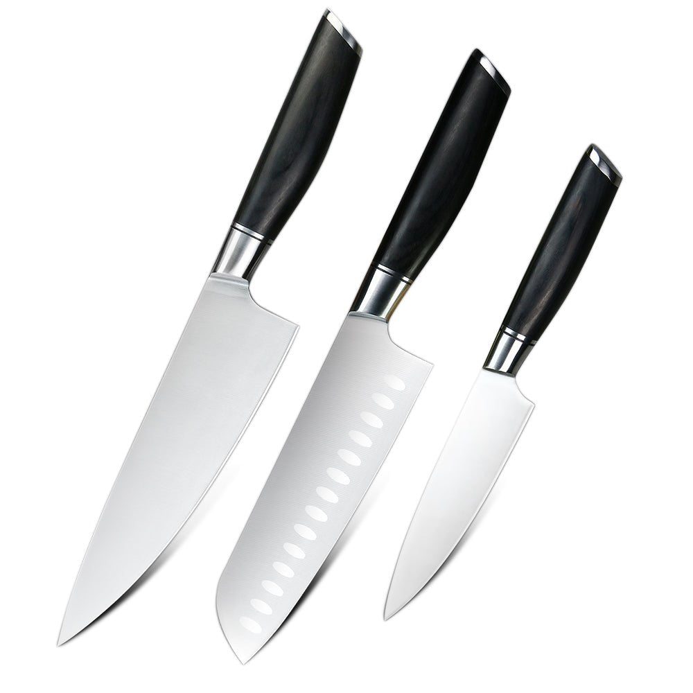 Lifespace Classic Japanese Chef Knife Set in a Gift Box - Petty, Santoku & Chef - Lifespace