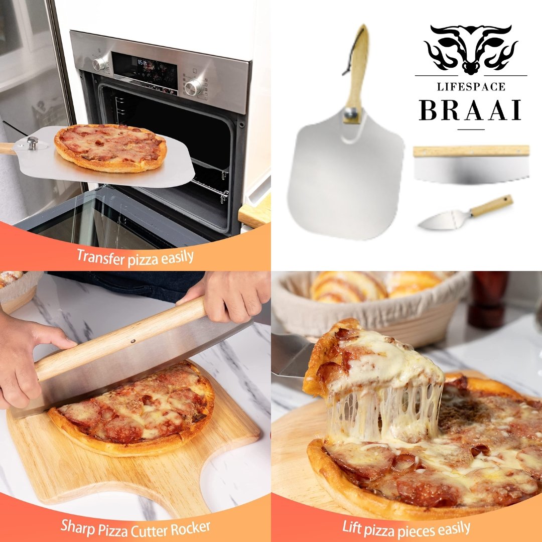 Lifespace Pizza Set - Peel, Cutter & Lifter - Lifespace