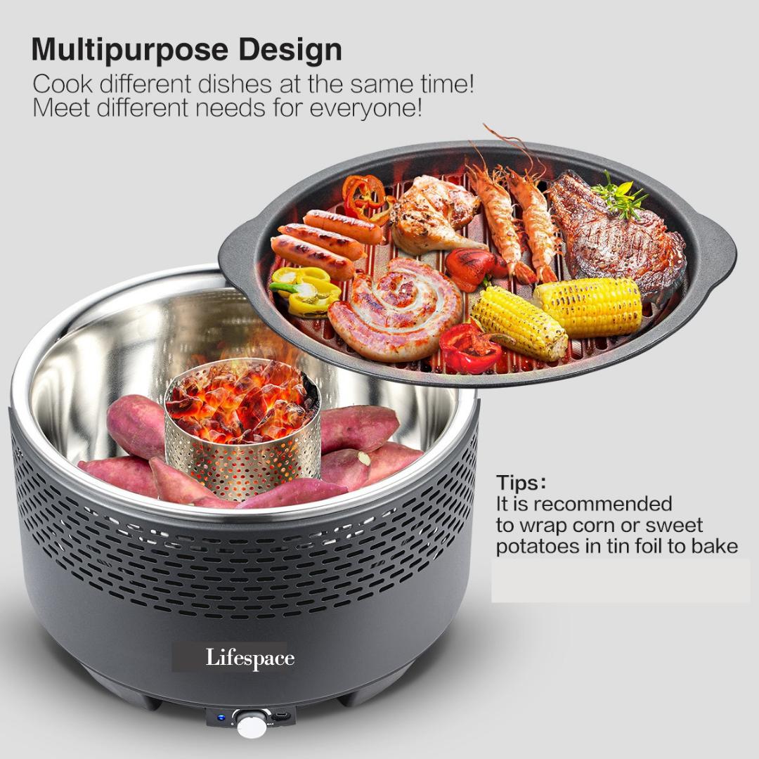 Portable shop smokeless grill